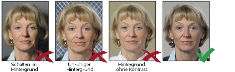 Hintergrund bei biometrischen Passbildern