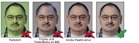 Fotoqualität bei biometrischen Passbildern